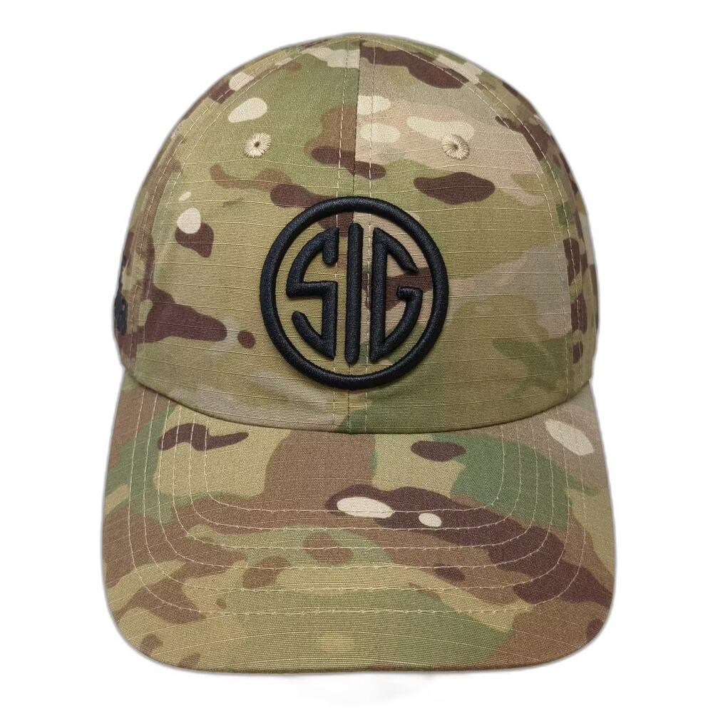 SIG SAUER Baseball Cap Green Camo Embroidered Logo Adjustable One Size Hat